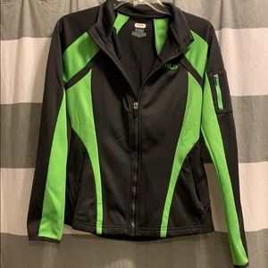 Gray and Green FILA Track Jacket